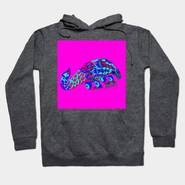 rainbow pangolin scaly anteater ecopop Hoodie by jorge_lebeau